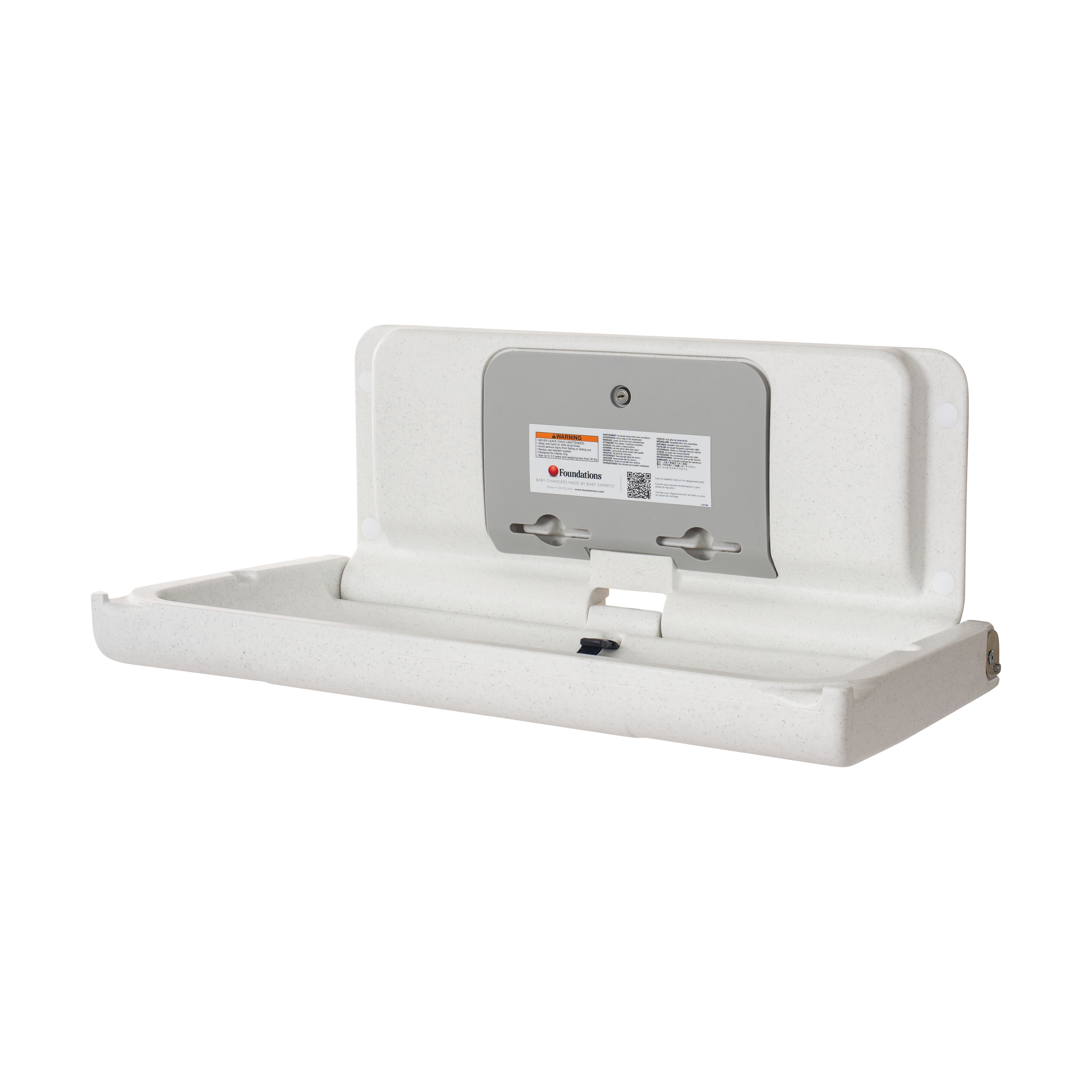 Foundations Ultra Horizontal Baby Changing Station, EZ Mount Backer Plate Included, White (200-EH-03)