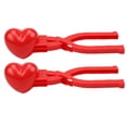 thumbnail image 2 of 2PCS Heart Snowball Maker Heart Shape Snowball Clip, Snow Ball Molds Fun Winter Outdoor Activities Snow Games (Red), 2 of 8