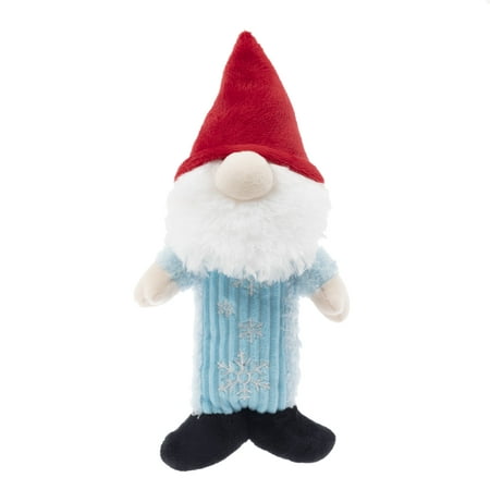 Vibrant Life Holiday 9.5 inch Stuffed Plush Squeaky Christmas Gnome Stick Dog Toy
