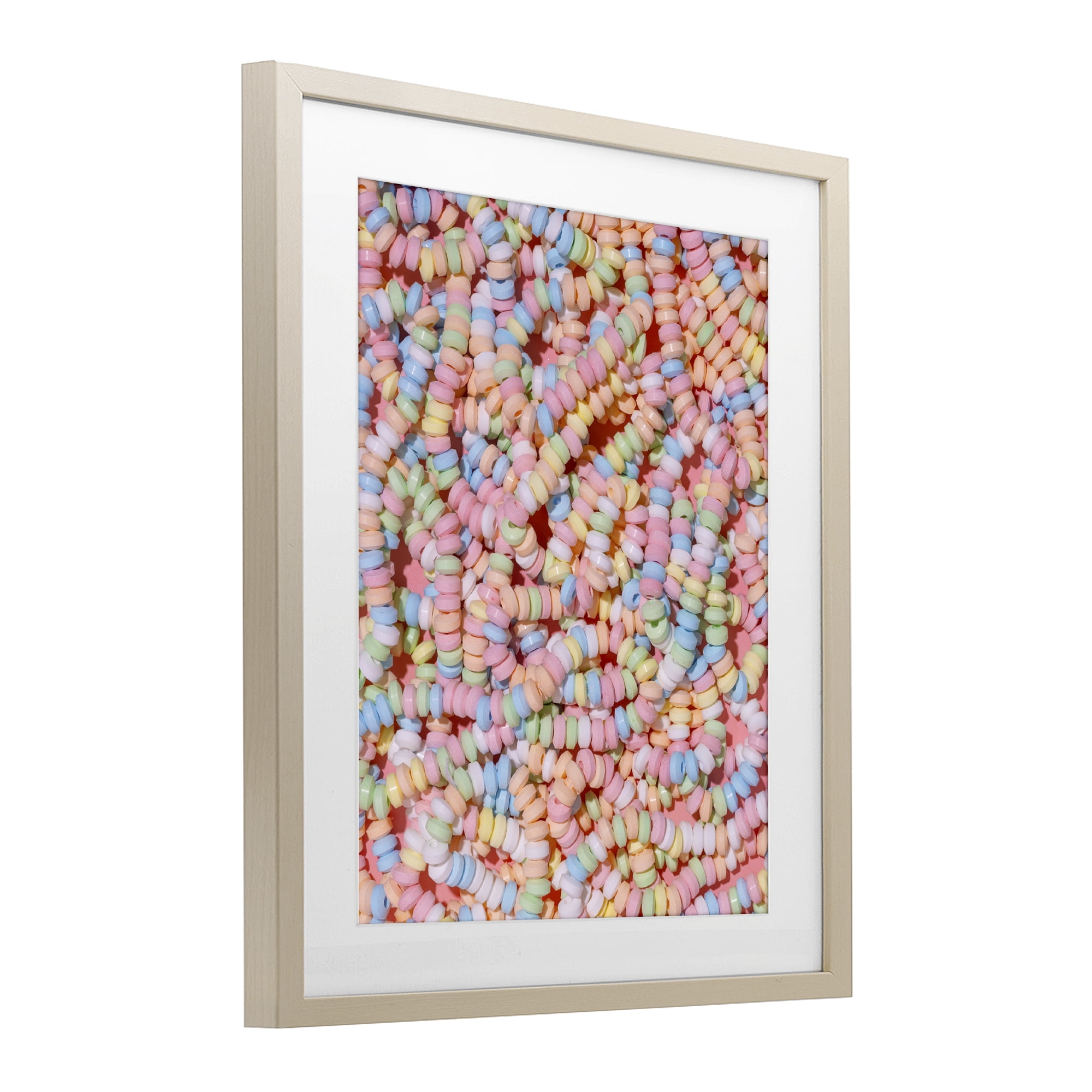 Stupell Industries Pastel Candy Necklace Birch Framed Print Under Glass, design by LISH Creative
