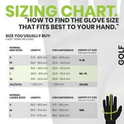 HIRZL Mens Golf Gloves - Grippp Fit, Premium Leather, White/Black, Swiss Design