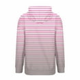 thumbnail image 3 of Jinhomg Womens Trendy Striped Sweatshirt Fall Lightweight Comfy Long Sleeve Hoodie Casual Comfy Drawstring Hooded Pullover with Pocket Pink XXL, 3 of 4