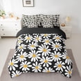 thumbnail image 2 of Homewish Black White Flower Bedding Comforter Set 7pcs for Kid, Groovy Daisy Floral King Bedding Sets, Kawaii Cartoon Theme Reversible Bed Sheets, Breathable Home Decor, 2 of 7