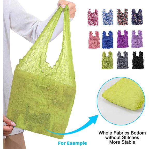 1Pc Expandable Shopping Bags, Foldable Reusable Grocery Bags, Portable Magic Stretch Pleated Tote Bags for Groceries Travel & Shopping