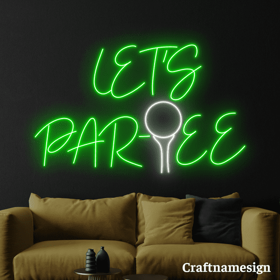 Craftnamesign Let's Partee Neon Sign for Golf Shop Wall Decor