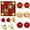Red, Gold, variant on BeePrincess 44 Piece Christmas Ornament Set, Christmas Ball, Blue and Gold, Christmas Tree Decorations