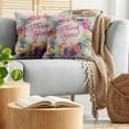 thumbnail image 5 of Ambesonne Flower Throw Pillow Cover 2 Pack, Thank You Words Ceramic, 16", Multicolor, 5 of 5