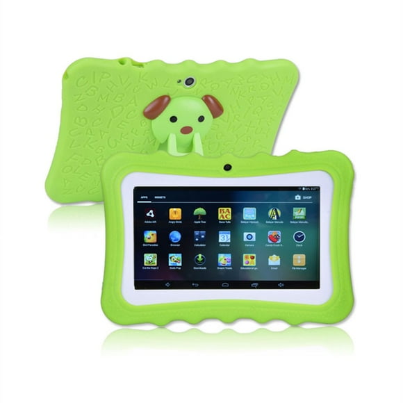 X  7 Inch Android Kids Tablet WiFi Tablet PC for Children Infants Toddlers Children with Silicone Sleeve Pink