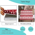 thumbnail image 3 of Square Fitted Elastic Edge Table Cloths, Winter Red Elk Snowflakes Waterproof Wipe Clean Polyester Table Cover, for Outdoor Patio and Indoor Kitchen Dining Party, Fit for 34" x 34"Square Table, 3 of 5