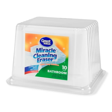 Eraser Self Cleaning Rubber - Great Value Miracle Cleaning Erasers with Soap Solution, Bathroom, 10 Count
