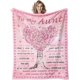 thumbnail image 1 of LHSHID Auntie Gift Ideas Best Aunt Ever Gifts Aunt Birthday Gifts Christmas/Mothers Day/ Anniversary Birthday Gifts for Aunts from Niece Nephew Aunt Auntie Blanket 60"x80", 1 of 7