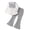 Grey, variant on YDFCWXW Girls Long Sleeve Pants Set Casual V Neck Tunic Blouse Pants Fall Outfits Set (Grey, 11-12 Months)