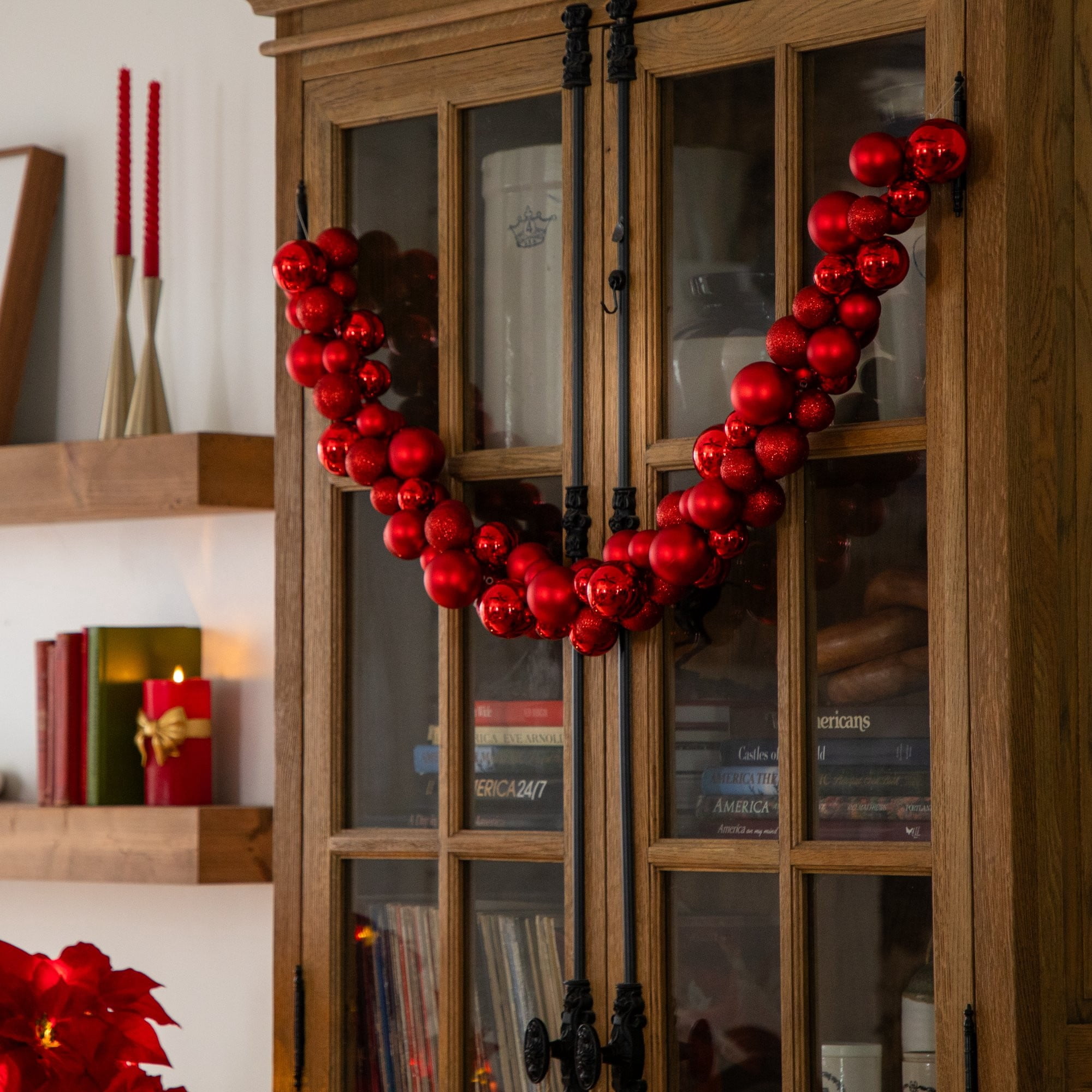 6ft. Christmas Garland with Red Shatterproof Ornaments