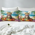 thumbnail image 4 of Erosebridal Kawaii Cat Sheet Set Twin,Summer Holiday Bedding Sets Twin Size,Floral Flower Twin Sheet Sets,Super Cozy Ocean Beach Room Decor,3pcs, 4 of 7