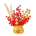 thumbnail image 2 of Esquirla Chinese Spring Festival Purse Vase Feng Shui Ornament Ceramic Flower Pot Handmade Decorative Traditional for Wall Shelf Decor Style C, 2 of 8