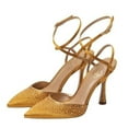 thumbnail image 2 of Sam Edelman Hardy Golden Yellow Ankle Strap Spool Heel Pointed Closed Toe Pumps (Golden Yellow, 8), 2 of 7