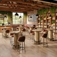 thumbnail image 3 of 39.4" H Small Dining Table, Round Circle Kitchen Table with Wood Strip Base and Footrest(1pc), 3 of 5