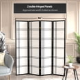 thumbnail image 5 of Red Lantern 6 ft. Tall Double Cross Shoji Screen - Black - 4 Panels, 5 of 7