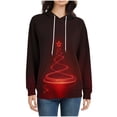 thumbnail image 4 of Hoodies for Women Christmas Pullover Sweatshirts Casual Long Sleeve Drawstring Hooded Tops with Pocket Holiday Cozy Fall Tunic Top, 4 of 6