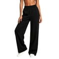 thumbnail image 3 of PNTUTB Women's Activewear Pants Stylish Solid-Color Versatile Pants Casual Stretchy High-Waisted Loose Comfortable Wide-Leg Pants with Pockets, 3 of 7