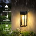 thumbnail image 3 of FKHouse 2 Pack Black Solar Outdoor Black Wall Light with LED Bulb, Dusk to Dawn & Waterproof for Patio, Garden, 3 of 8