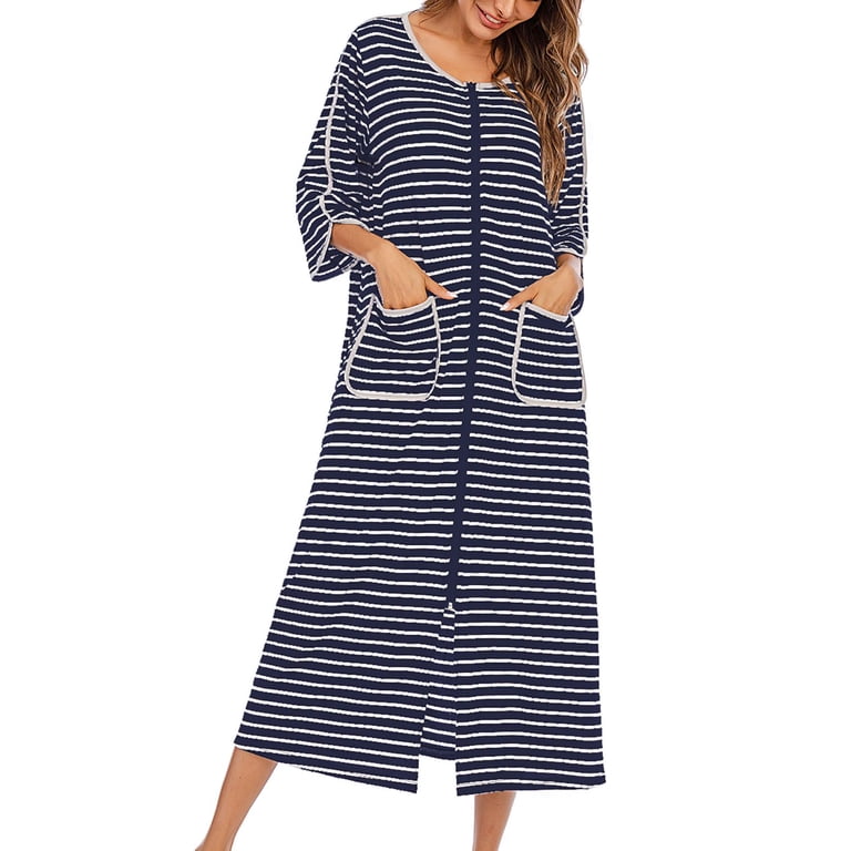 cotton house dress with zipper JEFFRICO House Dresses for Women with Pockets