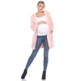 thumbnail image 4 of White Mark Women's Maternity Star Print Hooded Open Front Sherpa Coat, 4 of 6