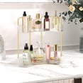 thumbnail image 1 of LINMOUA 2-Tier Corner Bathroom Counter Organizer, Countertop Perfume Tray And Vanity Organizer,Corner Makeup Storage, Organizer Countertop For Dresser，Spice Rack, 1 of 6