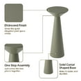 thumbnail image 4 of COZAYH Farmhouse Tall Pedestal End Table Small Solid Wood Martini Table Plant Stand Modern Round Drink Table for Small Space Living Room, Sage Green, 4 of 7