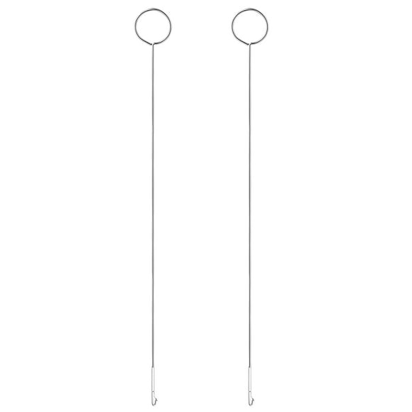 MasteelfCA HEALLILY 2pcs Stainless Steel Long Loop Turner Crochet Hooks Sewing Belt Cited Tool DIY Knitting Accessories