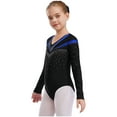 thumbnail image 3 of iiniim Girls One Piece Sequins Rhinestone Long Sleeve Leotards Athletics Gym Dance Unitard Bodysuit, 3 of 7