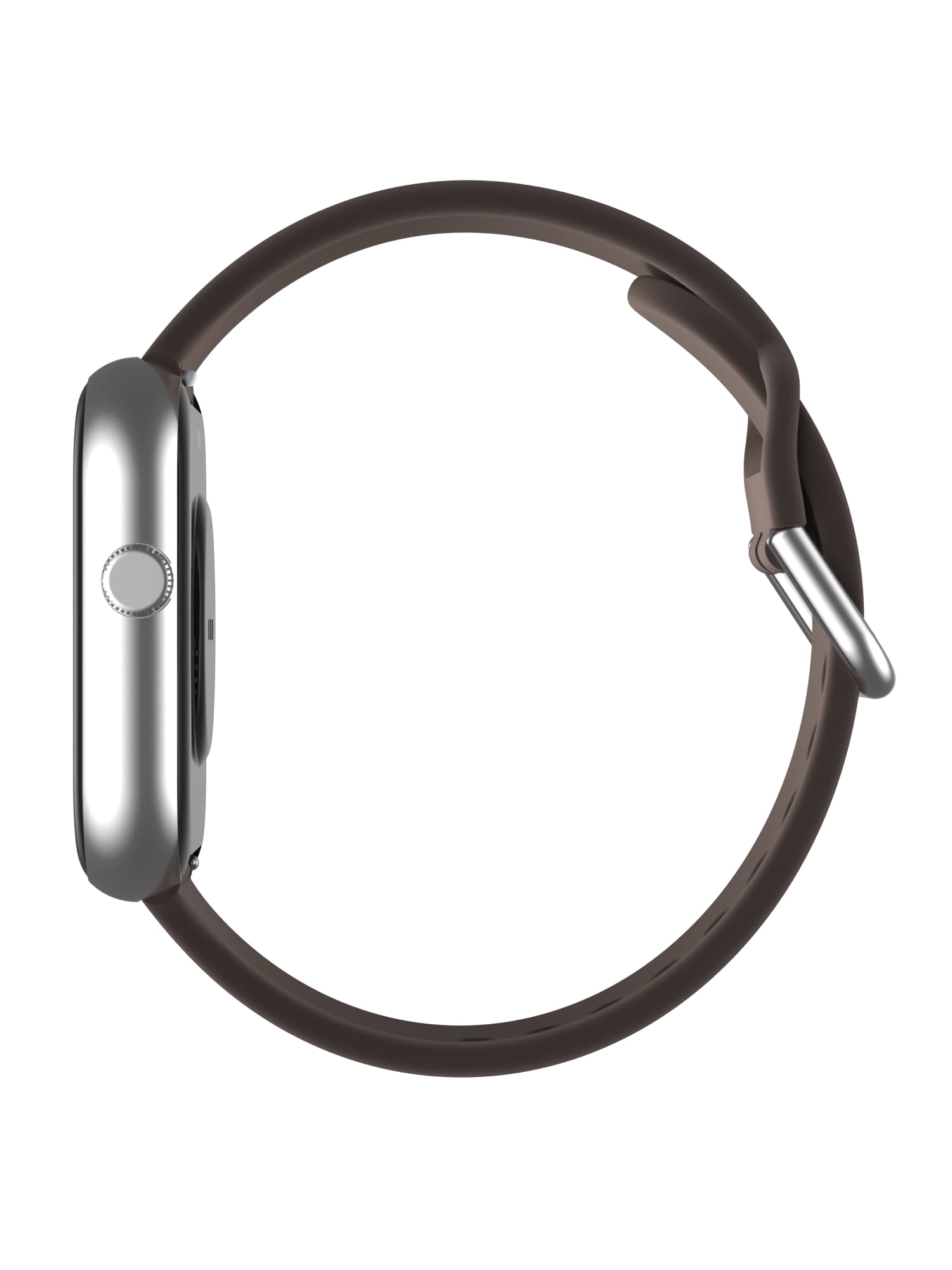 iTech Fusion 4 Unisex Adult Rectangular Smart Watch, Mocha, Silicone Strap