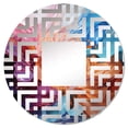 thumbnail image 2 of Designart "Spectrum's Fluid Magic" Rainbow Maze Round Wall Mirror - Landscapes Oval Printed Decorative Mirror - Multiple Color Options, 2 of 5