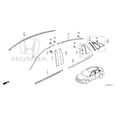 thumbnail image 2 of New Genuine Honda Civic Front Door Belt Molding Right (2017-2020) OE 72410TEAT01, 2 of 10