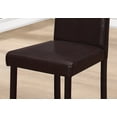 thumbnail image 3 of 44.5" x 35.5" x 72" Cappuccino Foam Solid Wood Leather Look Dining Chairs 2pcs, 3 of 6