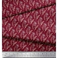 thumbnail image 2 of Soimoi Red Cotton Duck Fabric Leaf Floral Print Fabric by the Yard 42 Inch Wide, 2 of 3