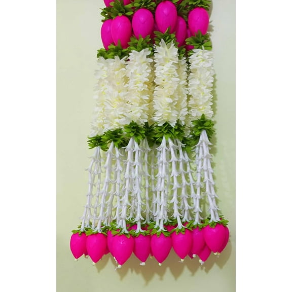 Swadeshi Desire's Artificial Flower Garland Toran Lotus Wall Hanging for Door Entrance Home Decoration Backdrop Pooja Gift 36 Inch 2 Pieces