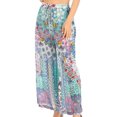 thumbnail image 3 of Sakkas Anie Women's Boho Casual Flowy Flare Palazzo Wide Leg Pants Floral Print - 490 - One Size, 3 of 5
