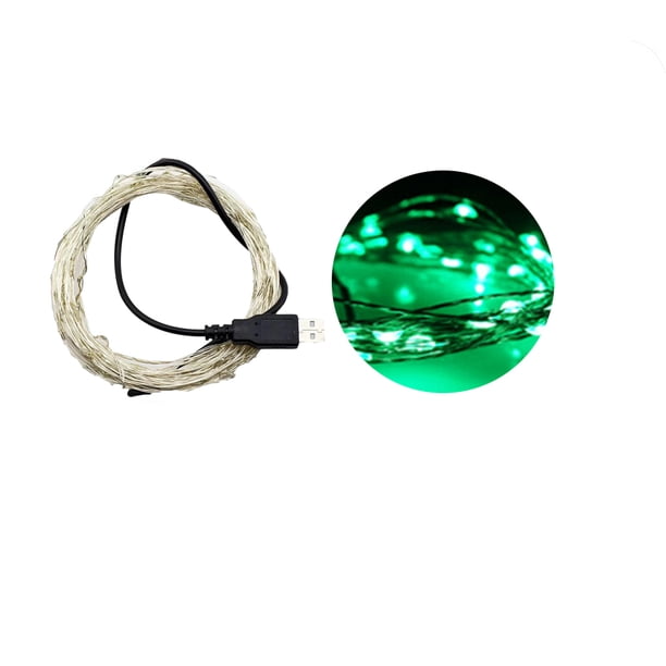 Carga USB Impermeable Cadena de alambre de plata Luces 5V para la decoración de la boda en casa 10M 100leds kenally LED1166-02