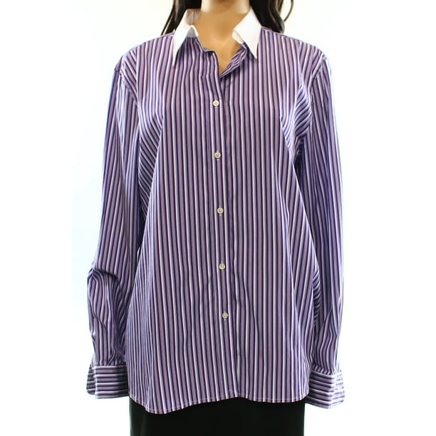 Ralph Lauren - lauren ralph lauren womens striped button down shirt ...