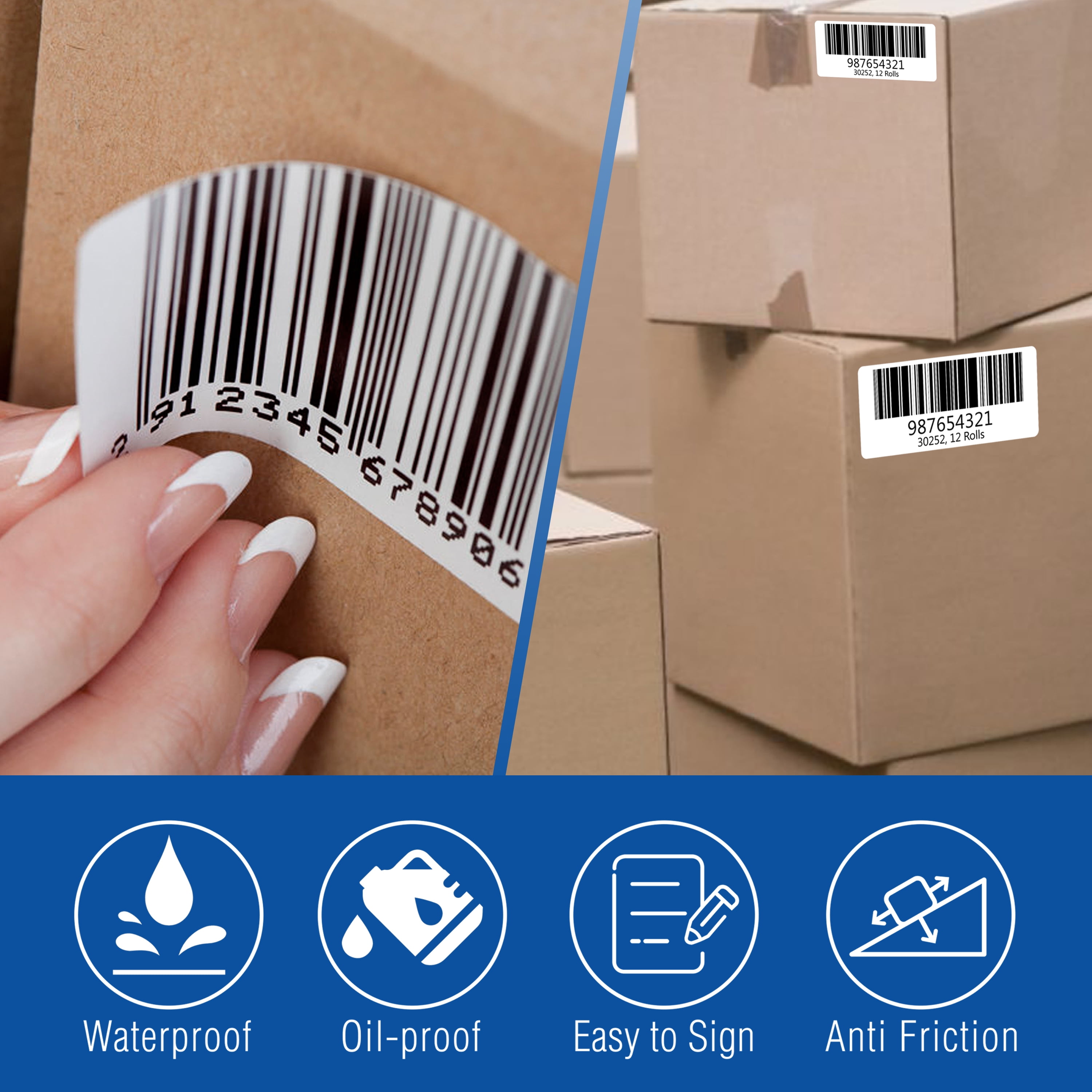 Dymo 30252 Compatible Labels 12 Rolls, Height 4", Length 9", Weight 3.41oz, 350 Count per Pack