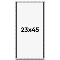 23x45 Frame Brushed Silver Solid Wood Picture Frame | 0.75 Inch Moulding Width | Rabbet Depth 0.75
