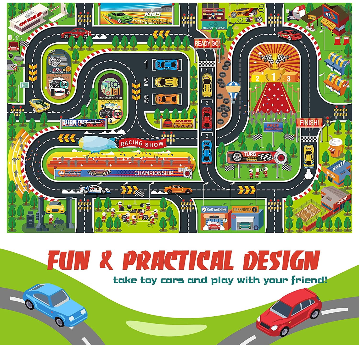 Oriate Kids Toy Dream Mat Monster Truck Activity Playmat, Multi Color  Parent-Child Interaction Game Rug, Ideal Children's Educational Floor Mats  for Bigfoot Cars Construction Truck Toys 552-M - Walmart.com