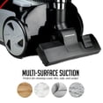 thumbnail image 4 of Aspiradora vertical de bote OVENTE con potente succión de 1400 W, tubo telescópico y enrollador de cable automático, máquina de limpieza ligera para pisos duros y alfombras, color negro ST1600B, 4 of 5
