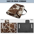 thumbnail image 5 of COEQINE Golf Cart Seat Blanket Towel, Folds Compact for Carrying, 51.2x30.3 Inch Fit for EZGO/Yamaha/Club Car, 4 Compartment Storage, Quilted Comfort Layer, Brown Beige Cow Print, 5 of 8