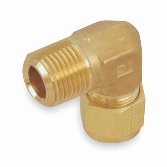 Parker 5/8" A-LOK x 1/2" MNPT Brass 90 Degree Elbow 10MSEL8N-B