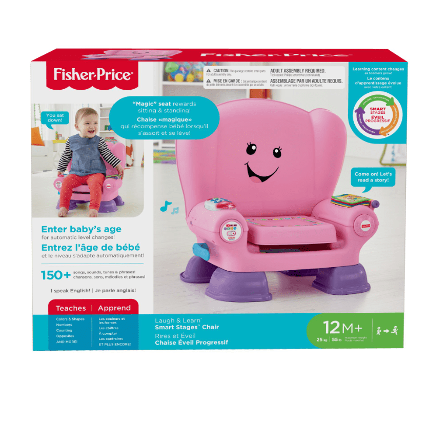 Toddler Activity Chair Toy With Sound Music Phrases Pink Kids Seat Fun Furniture 