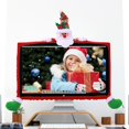 thumbnail image 4 of Cubierta de borde para monitor de computadora navideña, cubierta elástica para monitor de TV, cubierta para computadora portátil compatible con decoración navideña para computadora- Santa Claus, 4 of 5