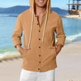 thumbnail image 5 of Mens Cotton Linen Long Sleeve Button Down Shirts with Pockets Casual Shirts Fashion Hoodies, 5 of 20