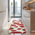 thumbnail image 4 of Red Strawberry Plants Fruit White Pattern Kitchen Rug Mat,Kitchen Runner Rugs Non Skid Washable,Decorative Kitchen Floor Mats for Kitchen,Sink,Laundry,17"x47.2", 4 of 7